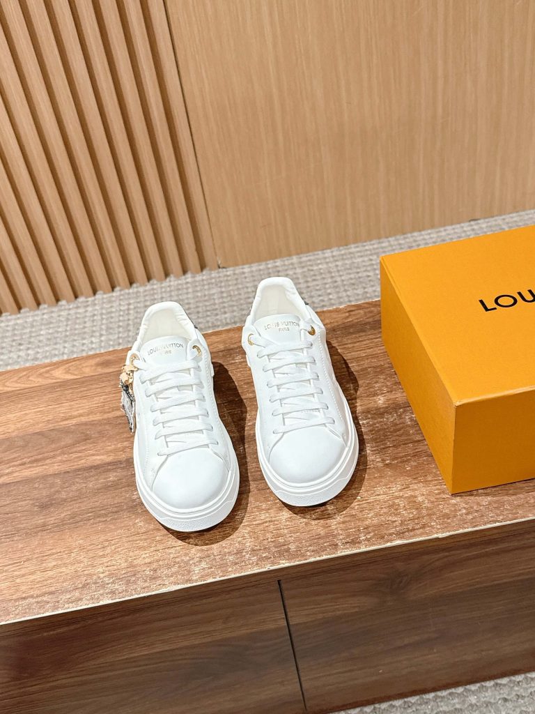 Louis Vuitton Frontrow Sneaker – White / Gold and Red Charms