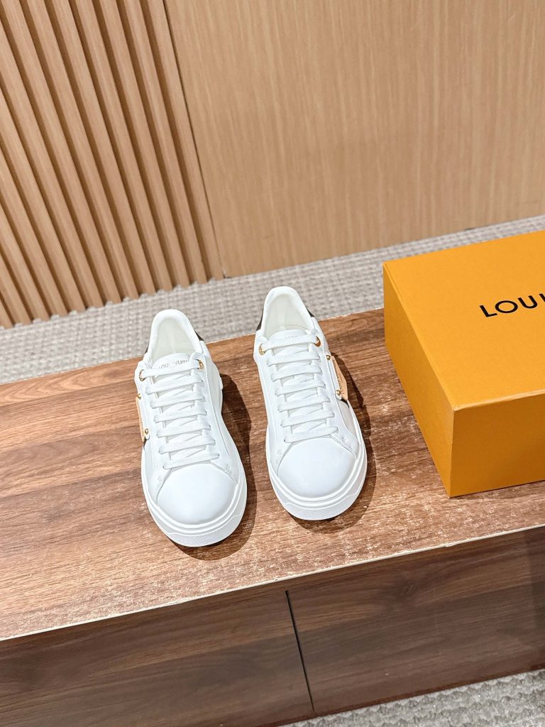 Louis Vuitton Frontrow Sneaker – White / Gold Eyelets