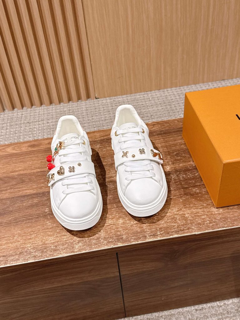 Louis Vuitton Frontrow Sneaker – White / Multicolor Charm Strap