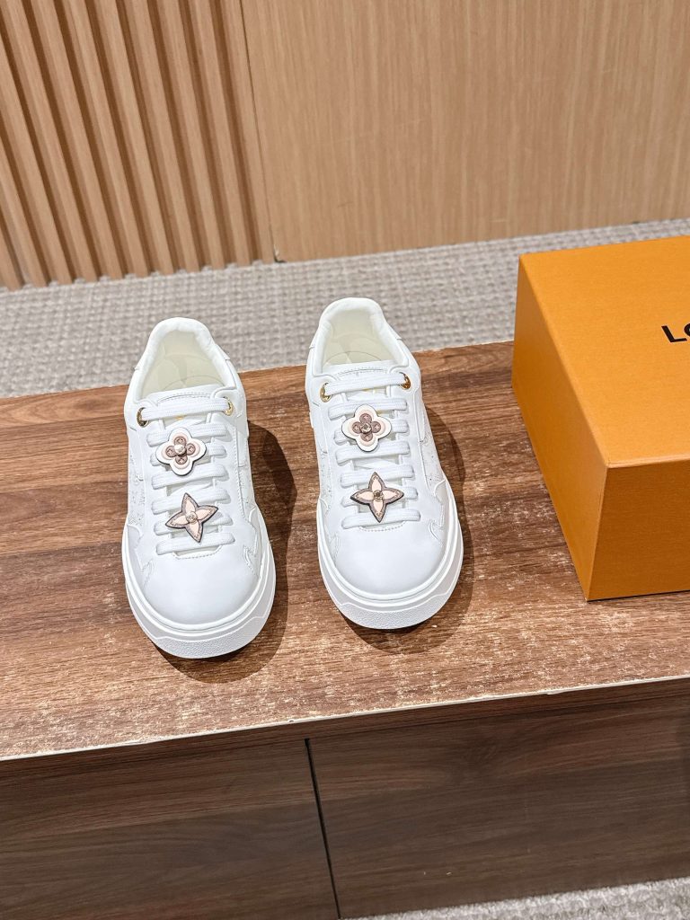 Louis Vuitton Frontrow Sneaker – White / Pink Flower Charms