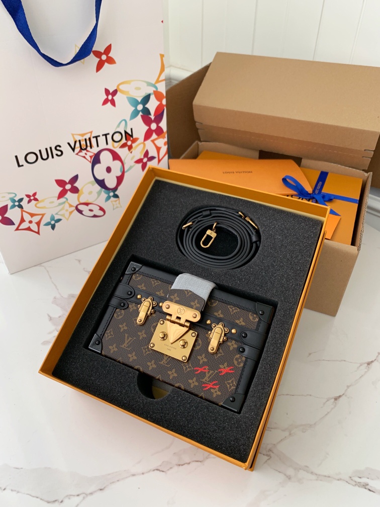 LV M44199 Petite Malle Hard-Case Bag | Antique Brass Monogram