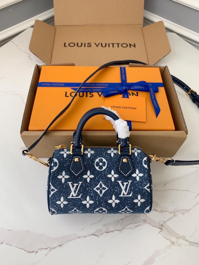 LV M81168 Nano Speedy | Blue Denim, China Exclusive