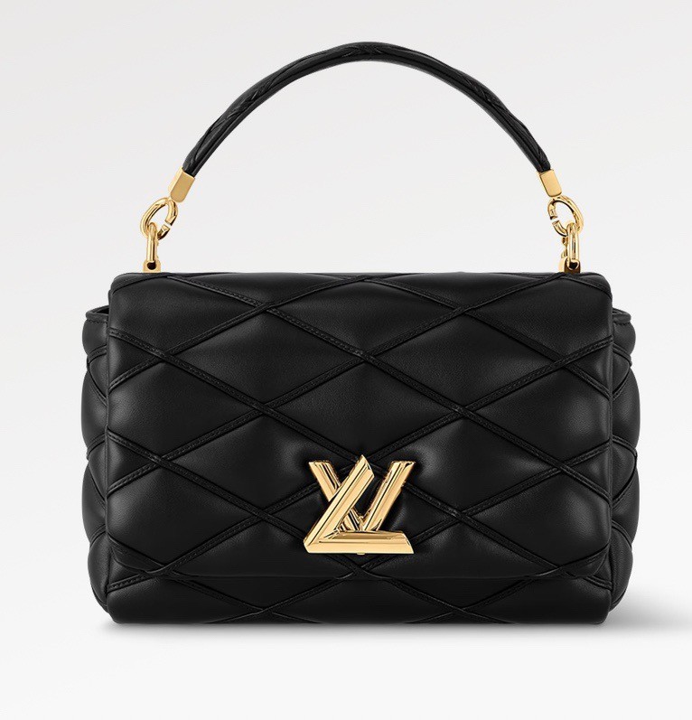 LV M22891 GO-14 Medium Bag | Black Quilted Leather
