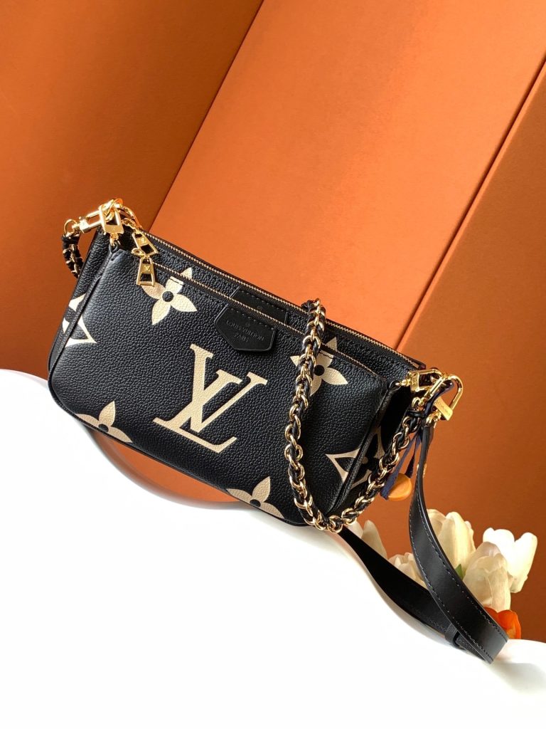 LV M45777 Multi Pochette Accessoires Crossbody Bag | Black Embossed Print