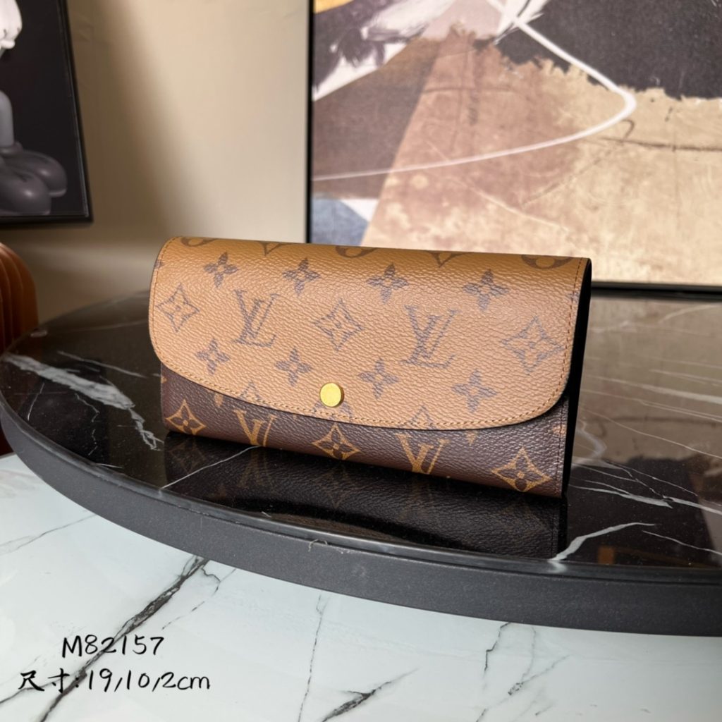 M82157 Emilie Wallet | Monogram and Monogram Reverse Canvas | 19 × 10 × 2 cm