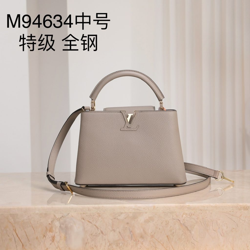 LV M94634 Taurillon Leather Top-Handle and Crossbody Bag