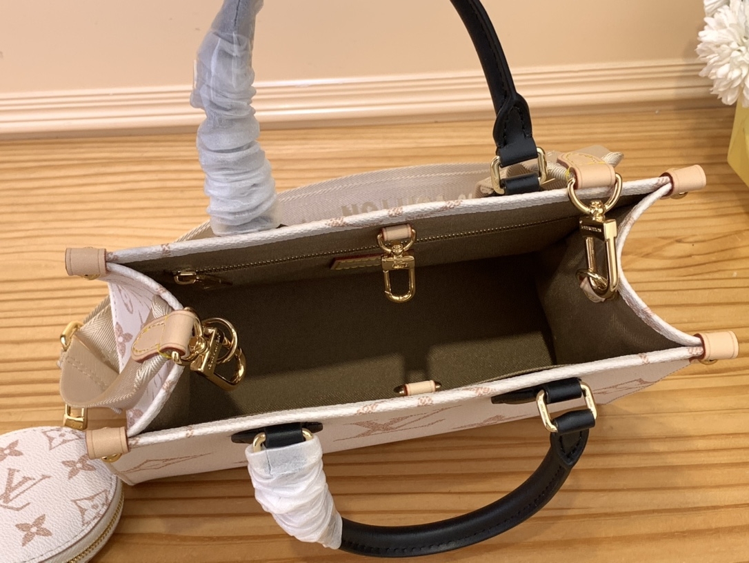 LV M46912 OnTheGo Mini Tote Bag | White Monogram Floral - 图片 8