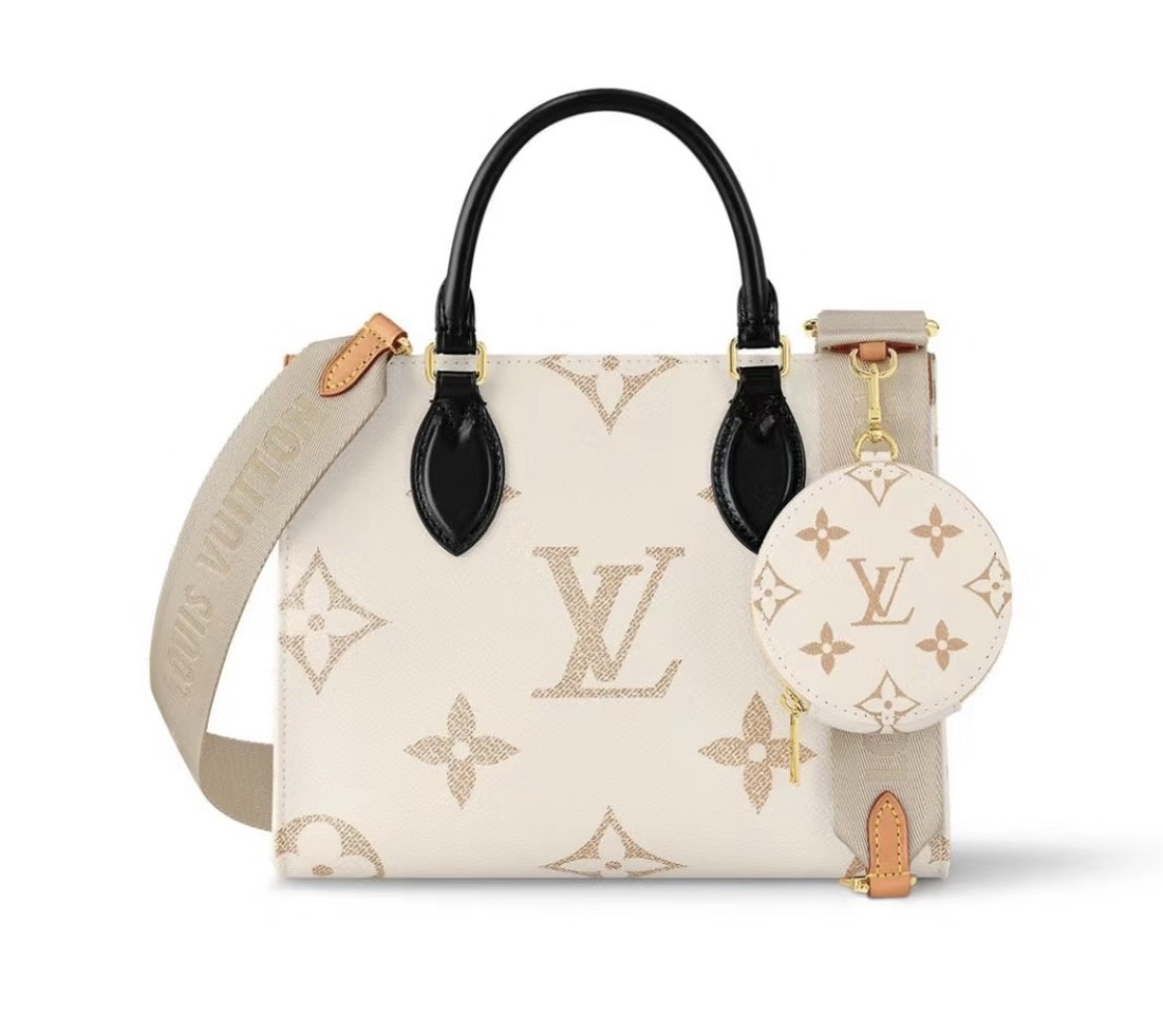 LV M46912 OnTheGo Mini Tote Bag | White Monogram Floral