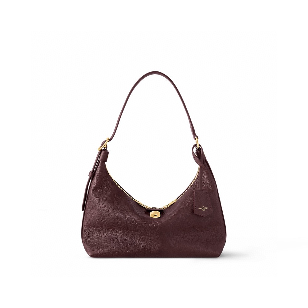 LV M46674 Padlock Top-Handle Bag | Burgundy Embossed Leather