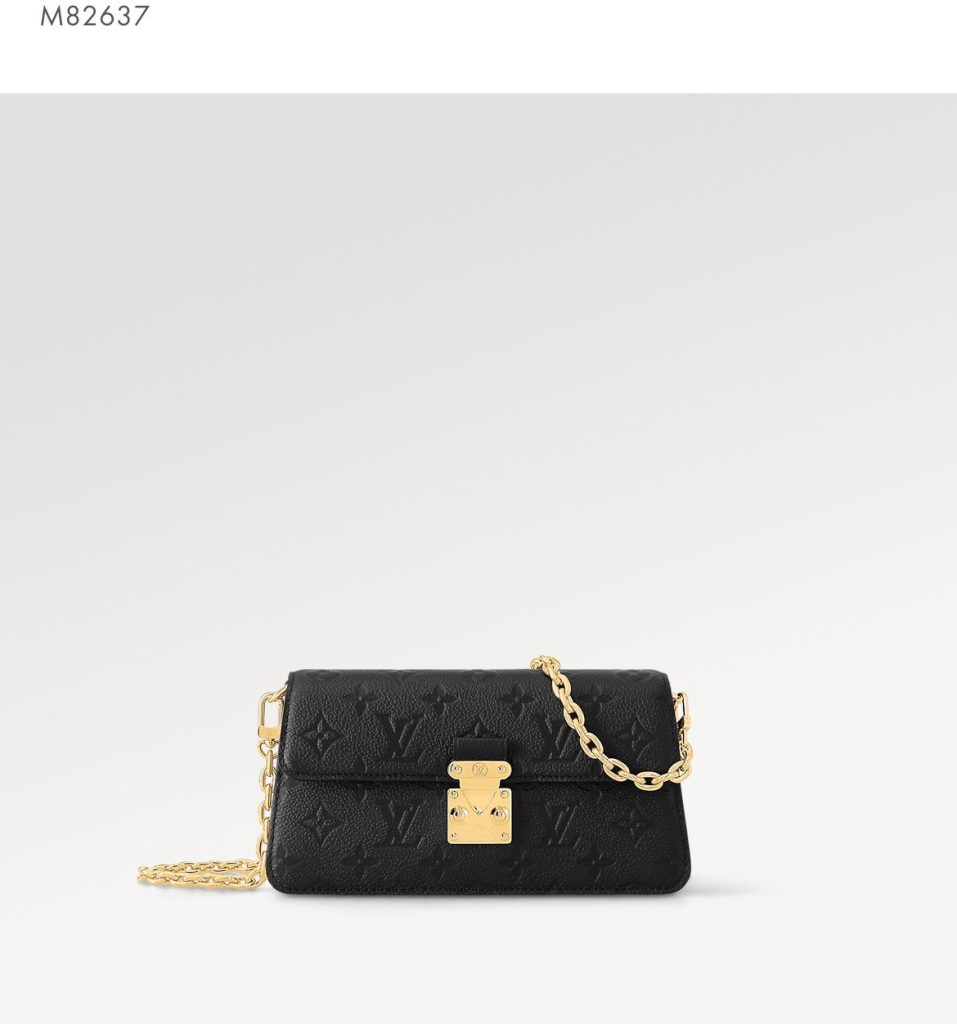 LV M82637 Classic Women's Bag | Black Embossed Cowhide