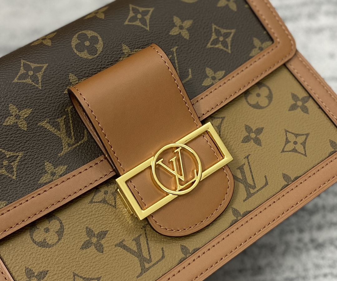 LV M45958 Dauphine Medium Bag | Monogram and Reverse Canvas - 图片 5