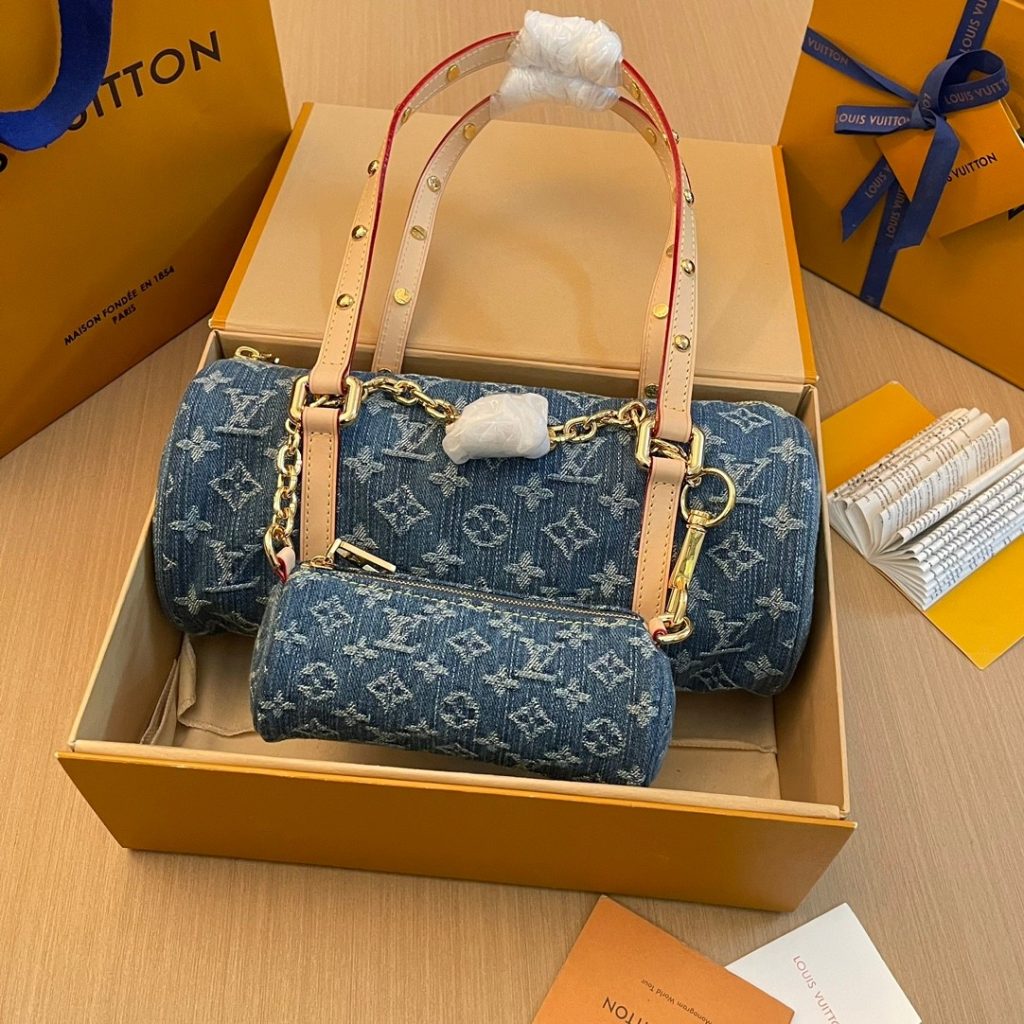 LV M46830 Papillon Bag | Monogram Denim