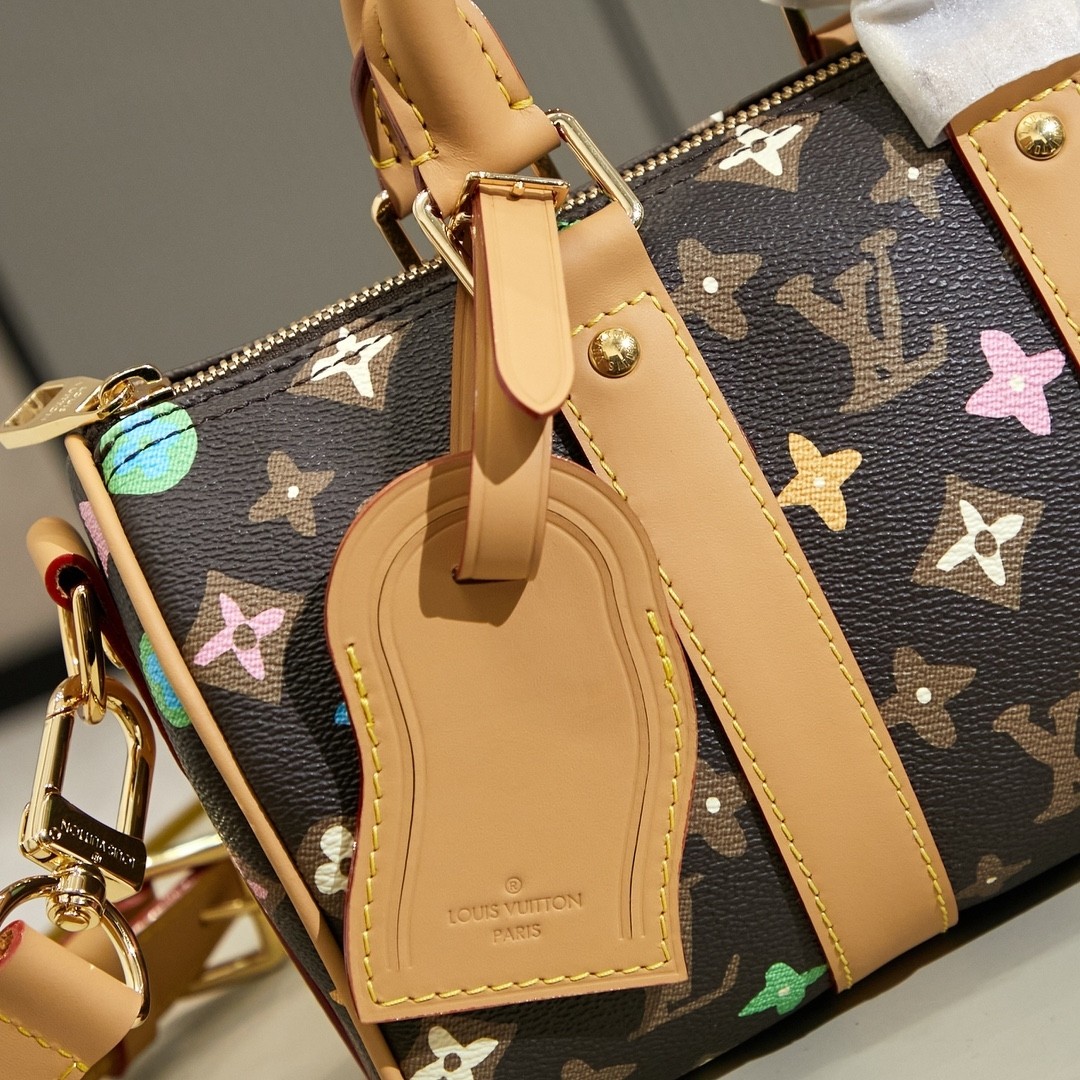 LV M24849 Keepall Bandoulière 25 | Brown Monogram Craggy Canvas - 图片 14