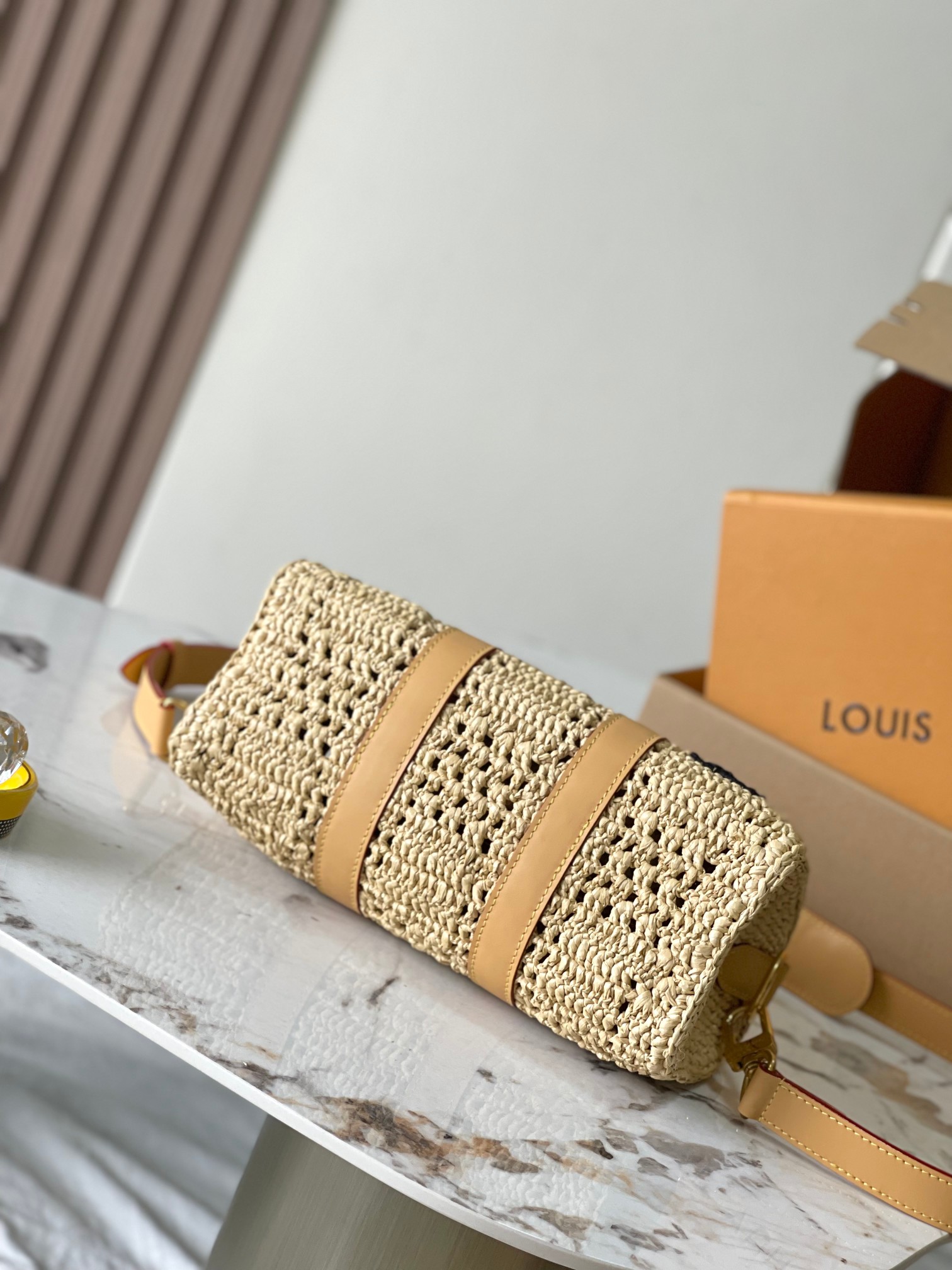 M25010 Keepall Bandoulière 25 | Handwoven Natural Palm Fiber | 25 × 15 × 11 - 图片 4