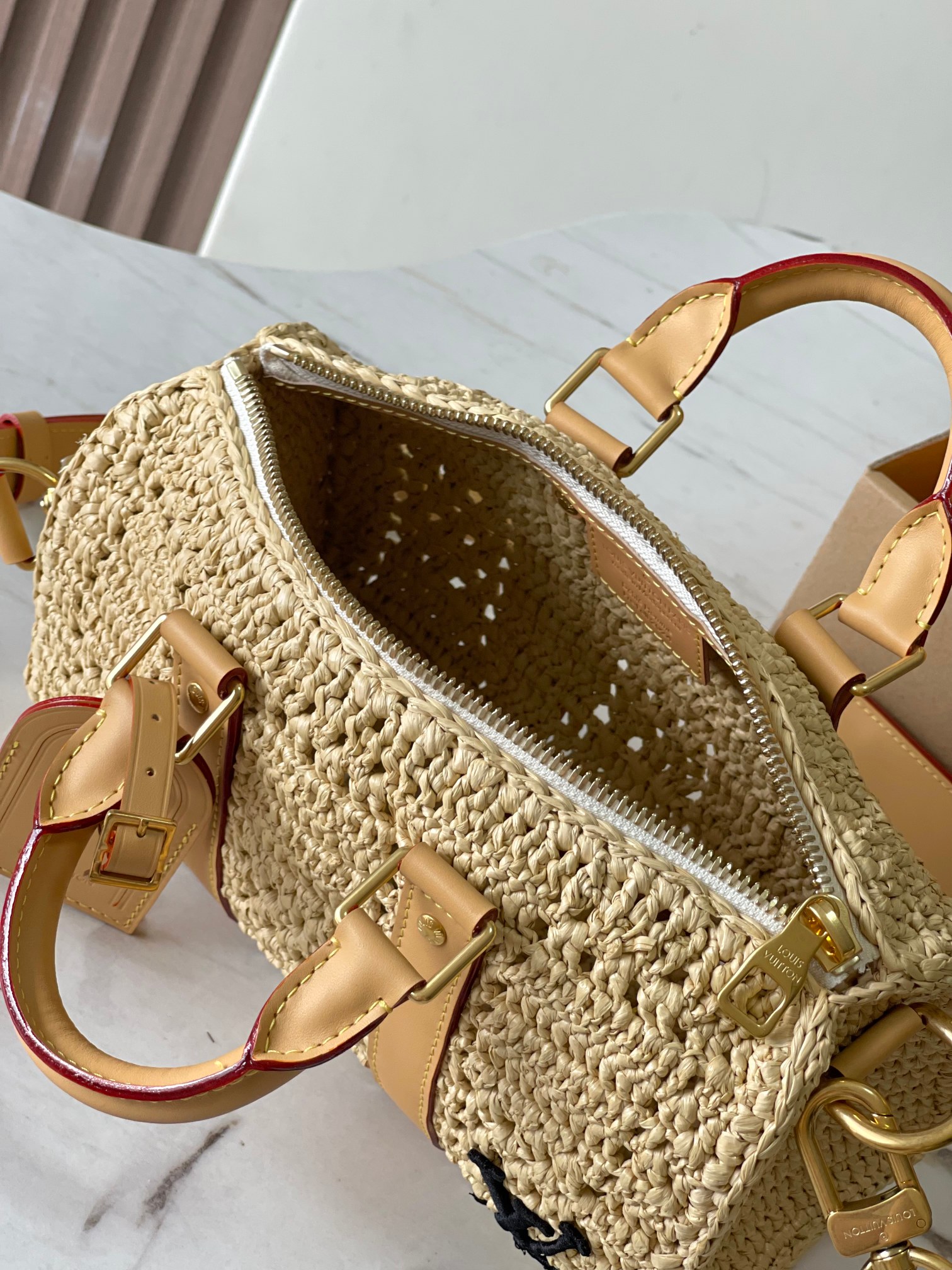 M25010 Keepall Bandoulière 25 | Handwoven Natural Palm Fiber | 25 × 15 × 11 - 图片 8