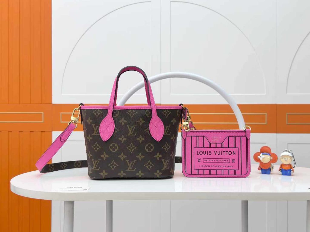 LV M12106 Neverfull Bandoulière Inside Out BB | Pink Monogram
