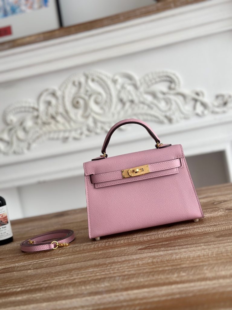 Mini Kelly II — Mallow Purple — Epsom leather — Gold-tone or silver-tone hardware