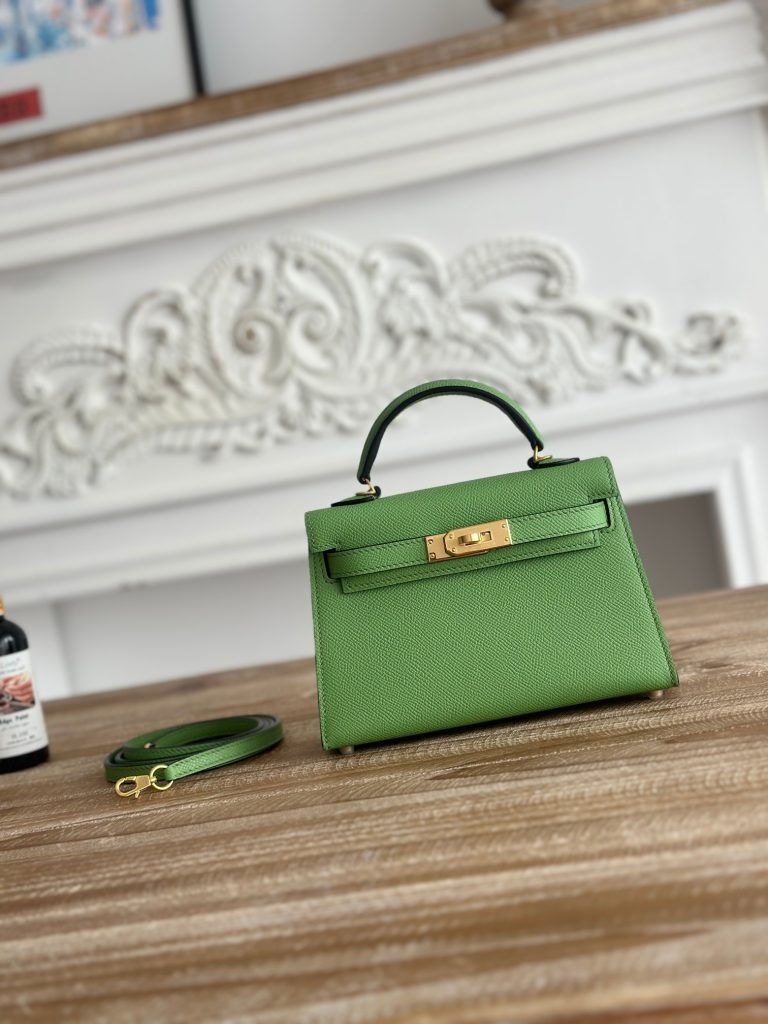 Mini Kelly II — 19 cm — Avocado Green — Epsom leather — Silver-tone hardware