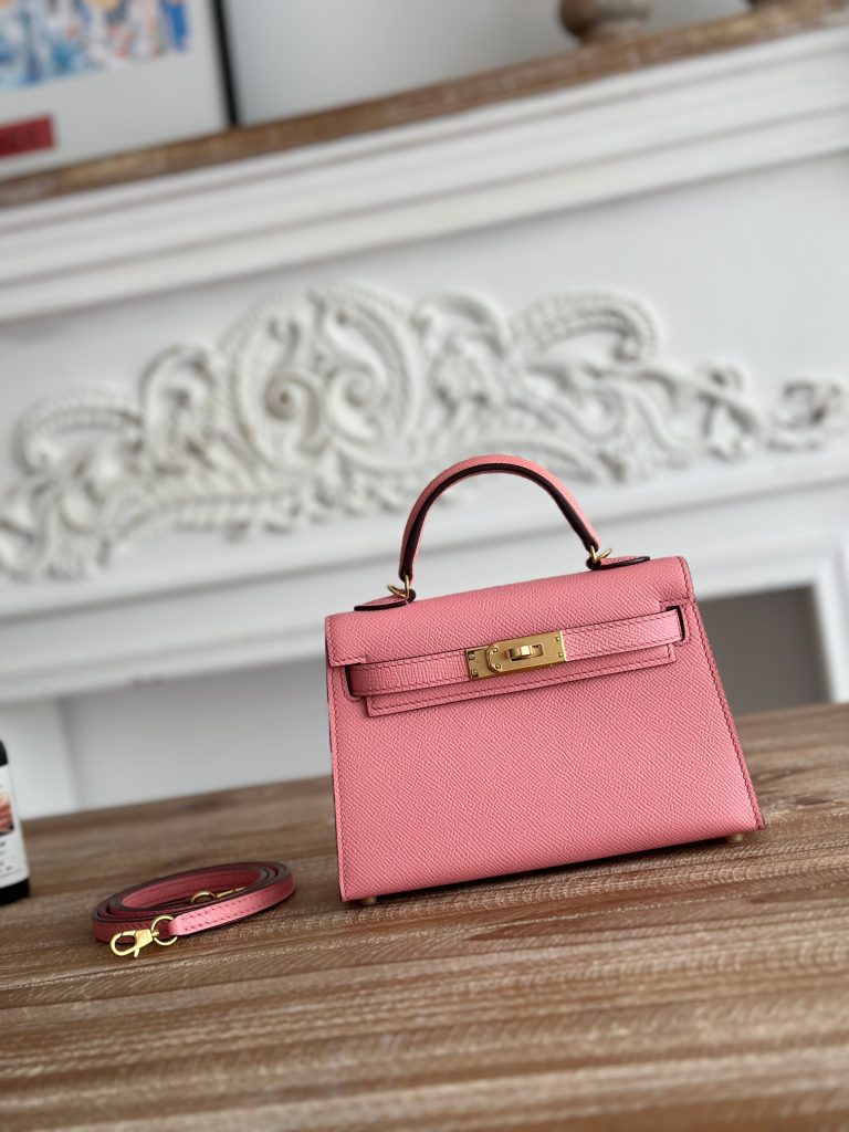 Mini Kelly II — 19 cm — Milkshake Pink — Epsom leather — Silver-tone hardware