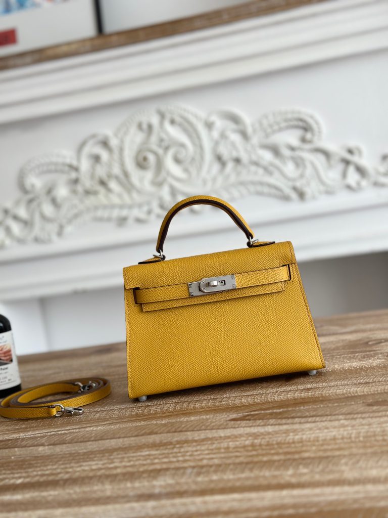 Mini Kelly II — 19 cm — Amber Yellow — Epsom leather — Gold-tone or silver-tone hardware
