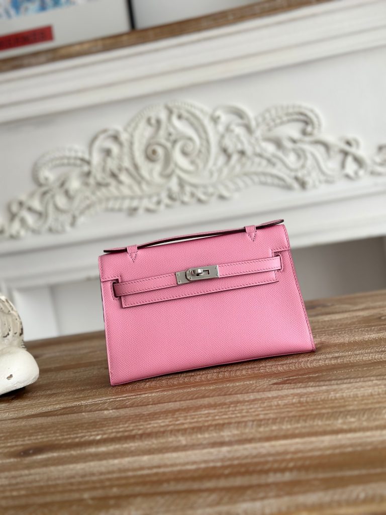 Mini Kelly — 22 cm — Cherry Blossom Pink — Epsom leather — Gold-tone or silver-tone hardware