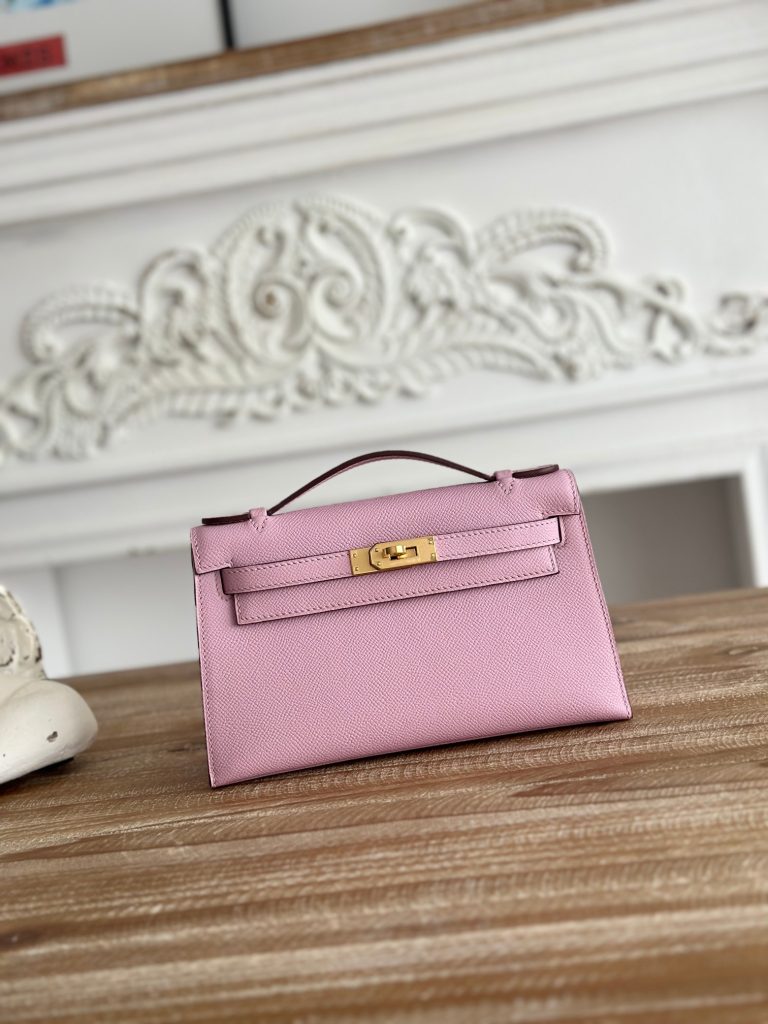 Mini Kelly — 22 cm — Mallow Purple — Epsom leather — Gold-tone or silver-tone hardware