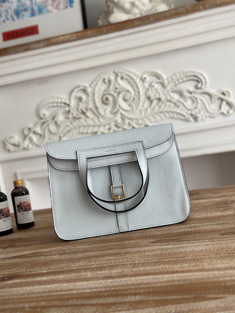 Halzan — 25 cm — Holy Grail Blue — Togo leather — Gold-tone hardware