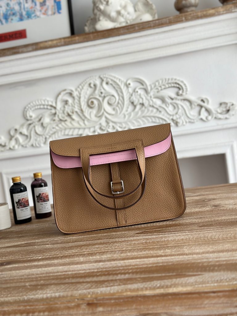 Halzan — 25 cm — Mallow Purple — Togo leather — Silver-tone hardware