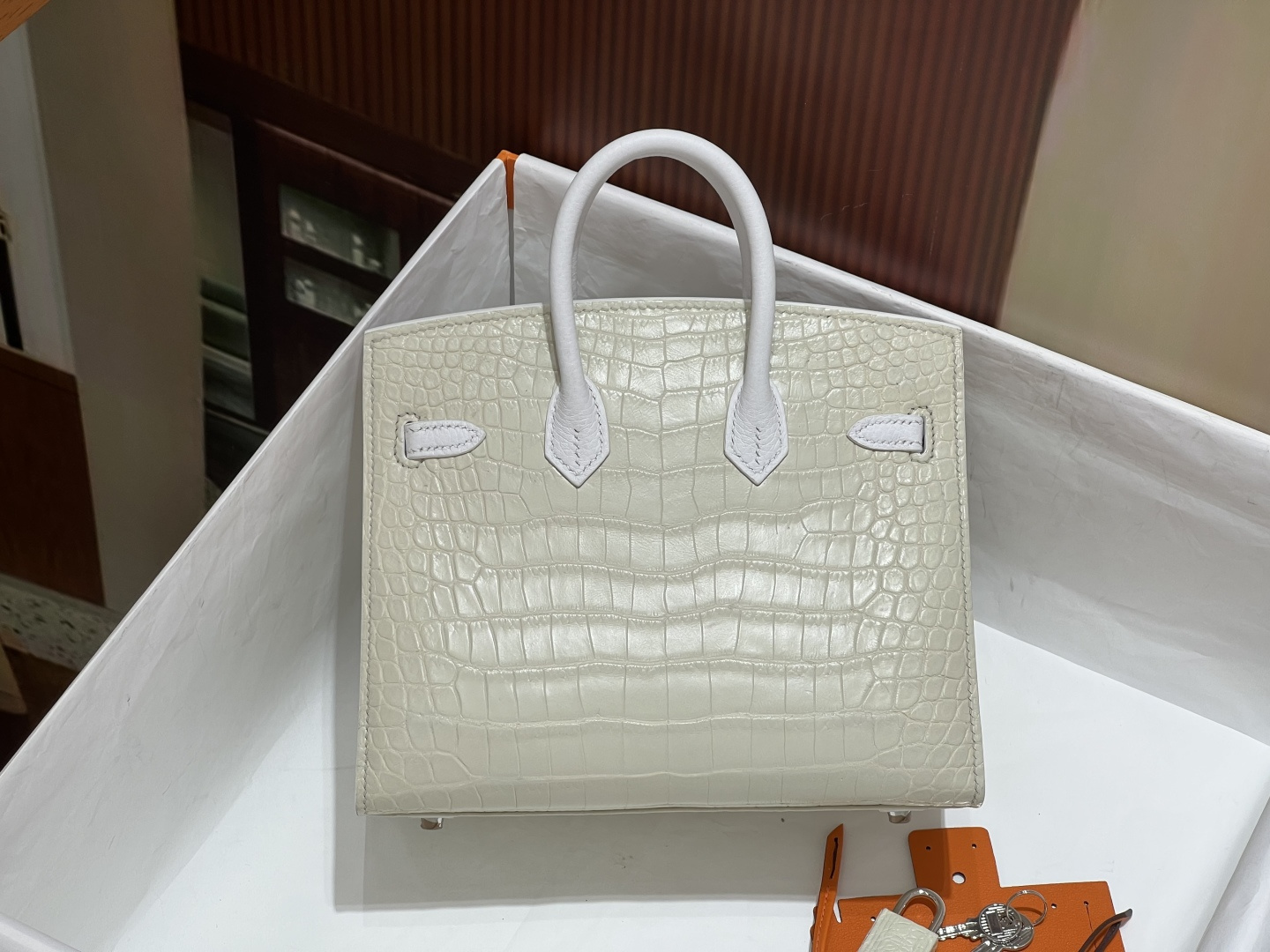 Birkin 20 cm House Bag – “First Snow” / Silver-Tone Hardware - 图片 3