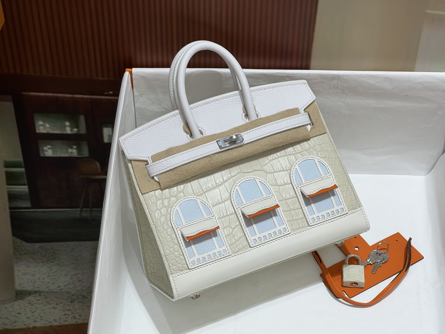 Birkin 20 cm House Bag – “First Snow” / Silver-Tone Hardware - 图片 2
