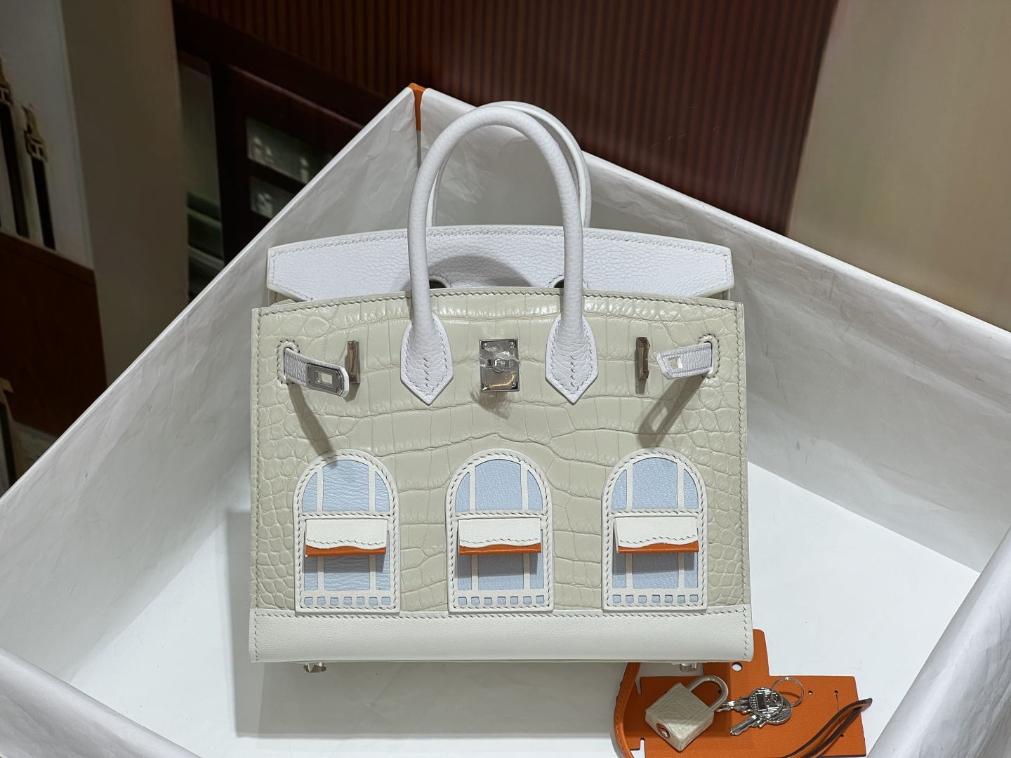 Birkin 20 cm House Bag – “First Snow” / Silver-Tone Hardware - 图片 5