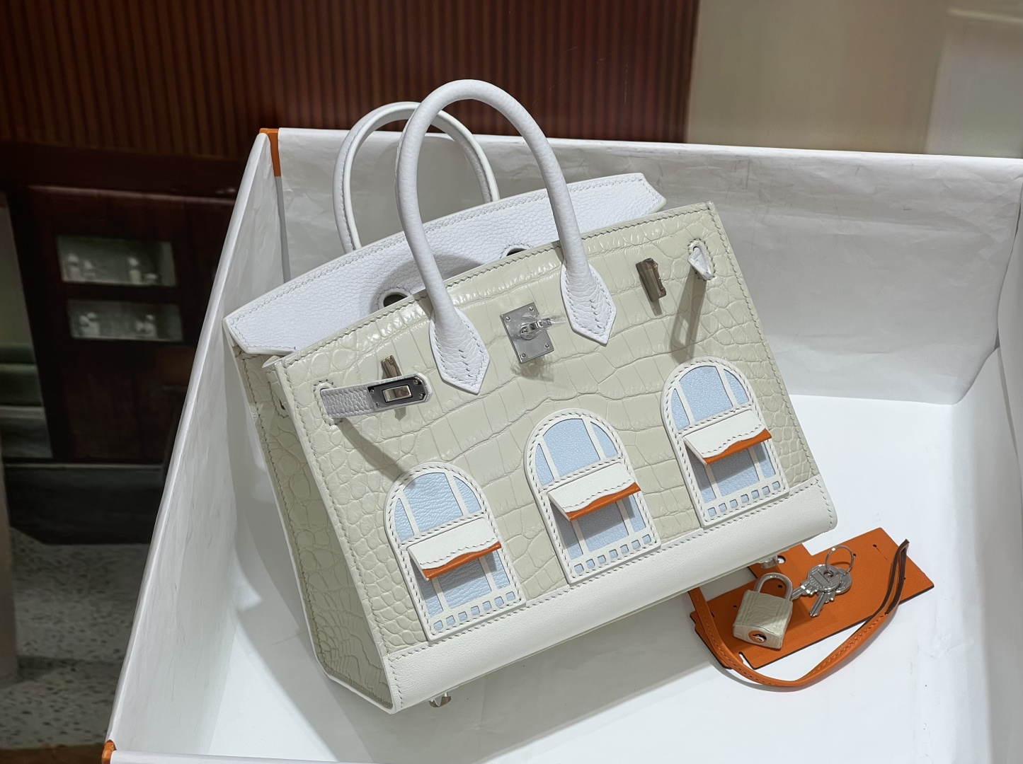 Birkin 20 cm House Bag – “First Snow” / Silver-Tone Hardware - 图片 6