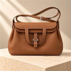 Halzan handbag on warm ivory limestone