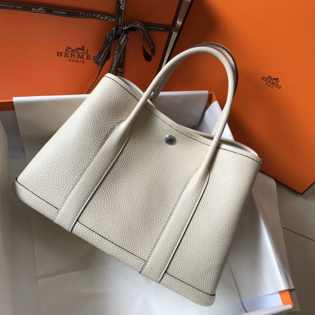 Garden Party – Wool White / Togo Leather and Canvas