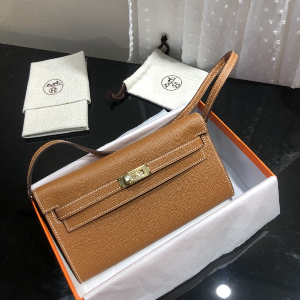Kelly WOC — 20.5 cm — Golden Brown — Silver-tone hardware