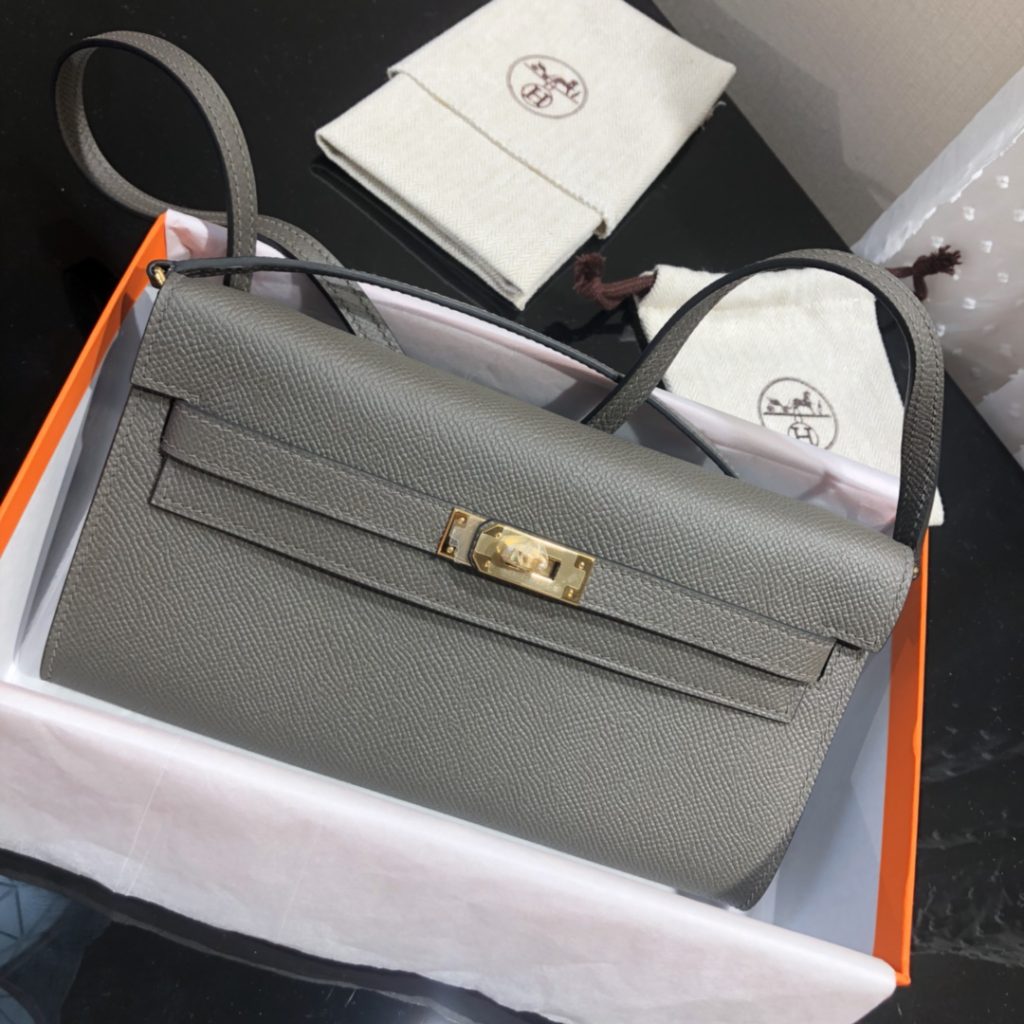 Kelly WOC — 20.5 cm — Tin Gray — Silver-tone hardware