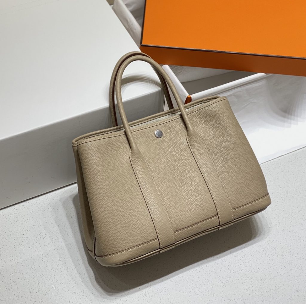 Garden Party – Trench Grey / Togo Leather / 30–36 cm