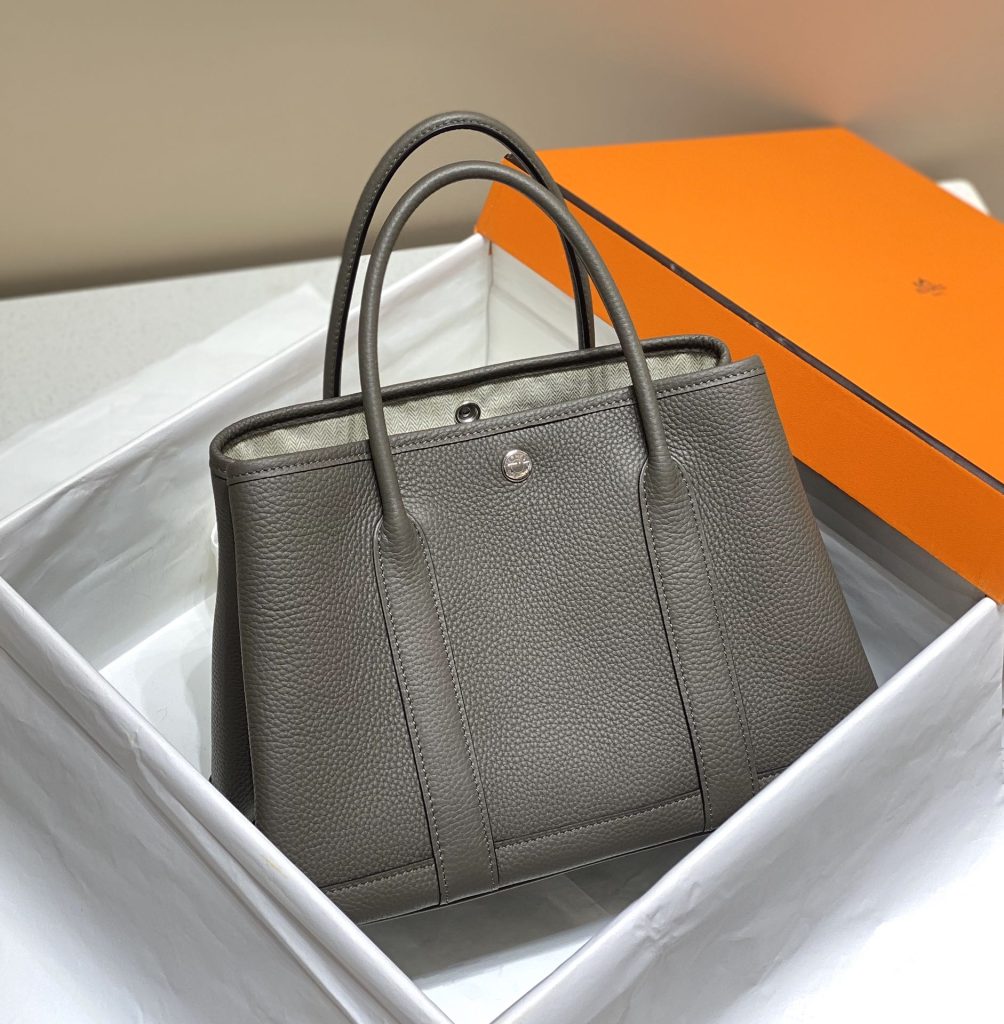 Garden Party – Pewter Grey / Togo Leather / 30–36 cm