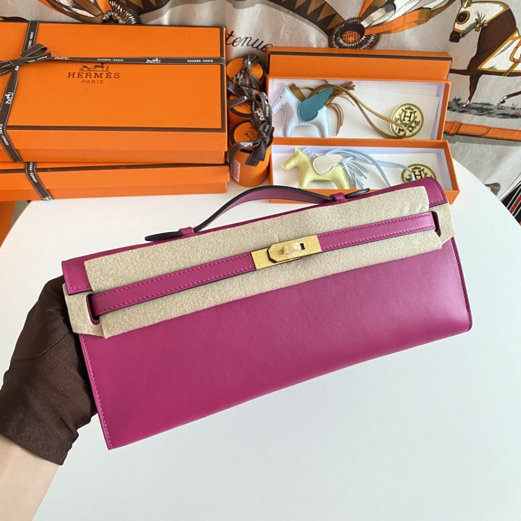 New arrival! Kelly cut 31cm Swift L3 rose purple gold buckle