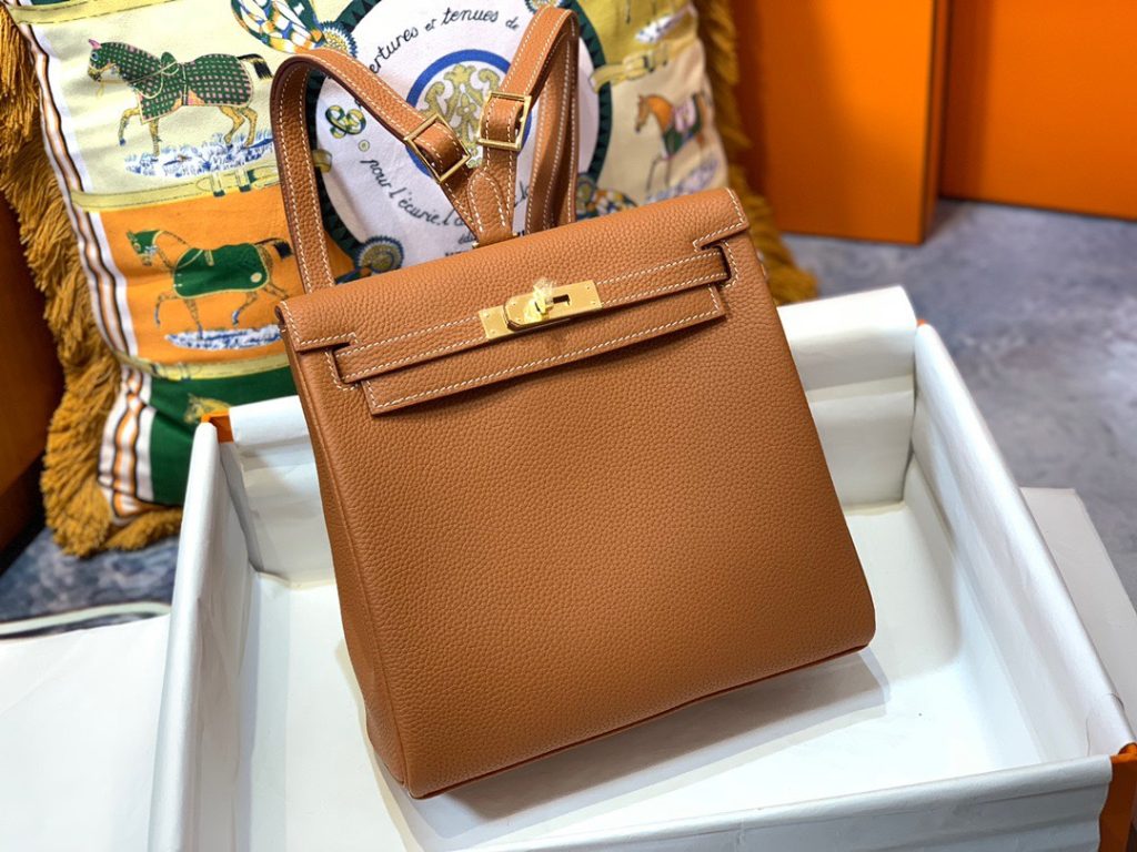Kelly Ado 22 cm Backpack – Togo Leather