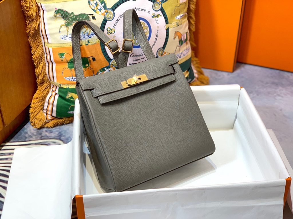 Kelly Ado 22 cm Backpack – Togo Leather