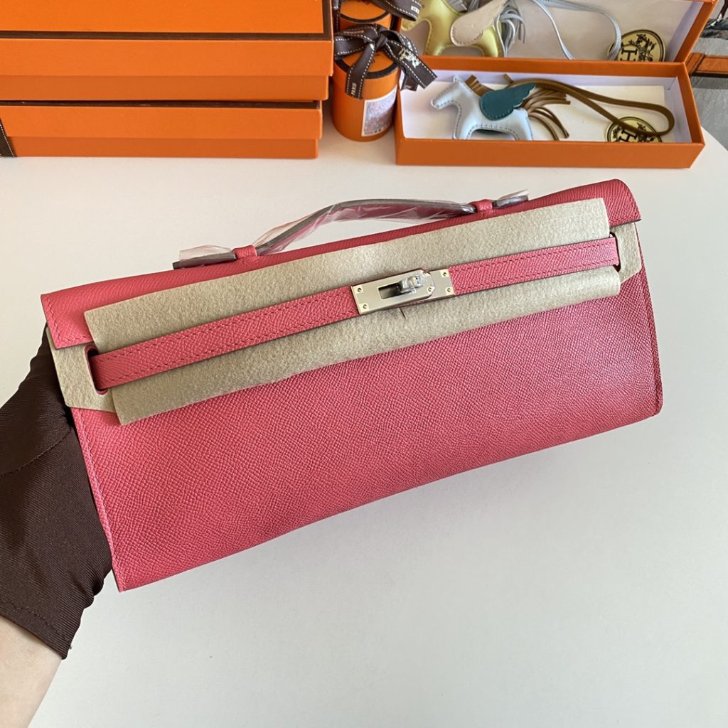 New arrival! Kelly Cut 31cm EPSom 8W Lipstick Powder Silver Buckle