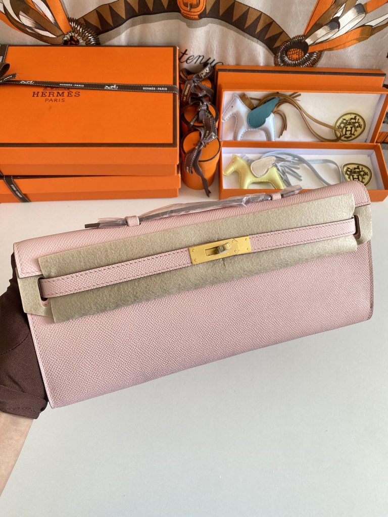 New to stock! Kelly Cut31cm EPSom Leather 3Q Powder Gold Buckle