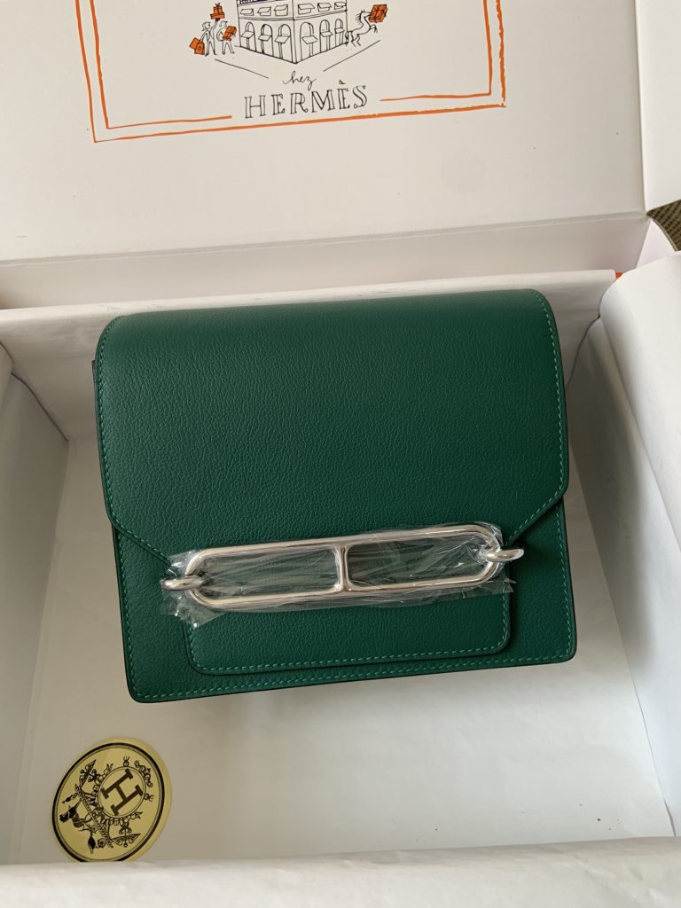 Roulis — 19 cm — Peacock Green — Evercolor leather — Gold-tone or silver-tone hardware