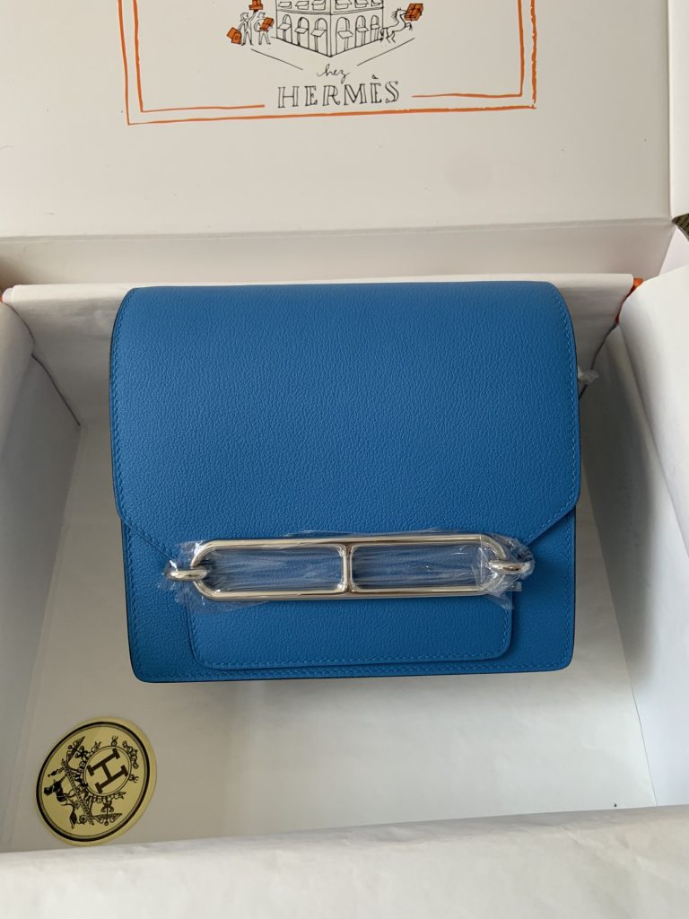 Roulis — 19 cm — Water Spirit Blue — Evercolor leather — Gold-tone or silver-tone hardware