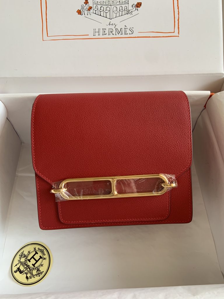 Roulis — 19 cm — Red — Evercolor leather — Gold-tone or silver-tone hardware