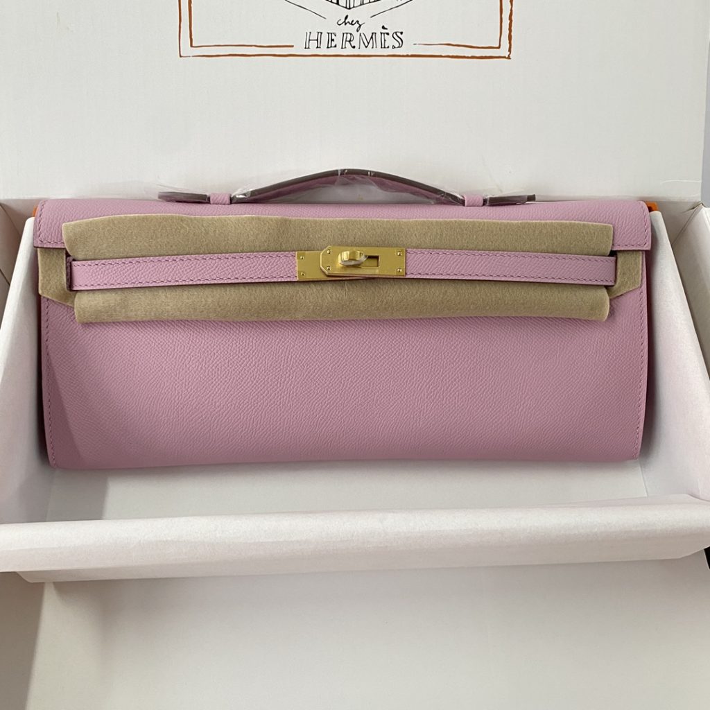 Kelly Cut 31 handbag EPSom Malmond purple gold buckle spot