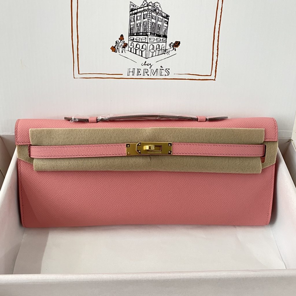 Kelly cut 31 handbag EPSom milkshake gold buckle spot