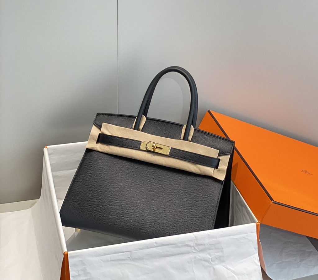 Birkin — 30 cm — Black and Gold — Epsom leather — Gold-tone or silver-tone hardware