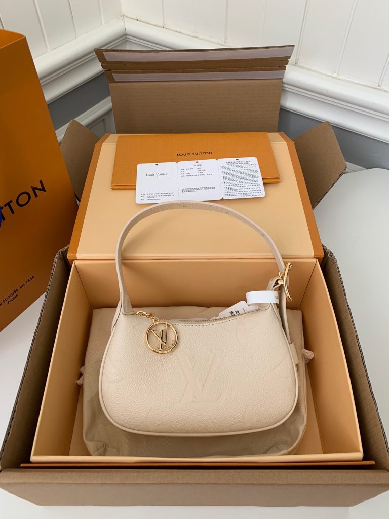 LV M82519 Mini Moon Bag | Cream Leather